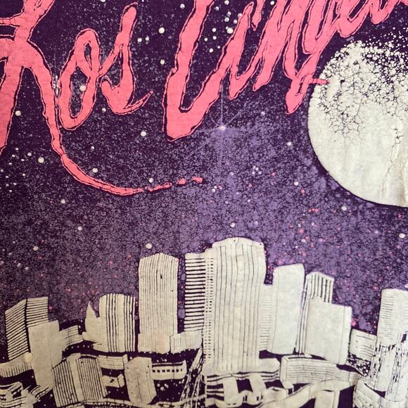 Vintage Los Angeles Puff Print T Shirt - Picture 2 of 4